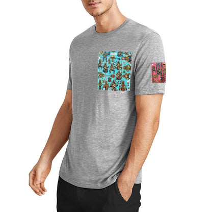 DTF 160gsm Men's Short Sleeve Cotton T-shirt (Dual-sided+Sleeve Printing)