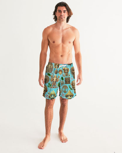 Elephant Collection Men's All-Over Print Swim Trunk