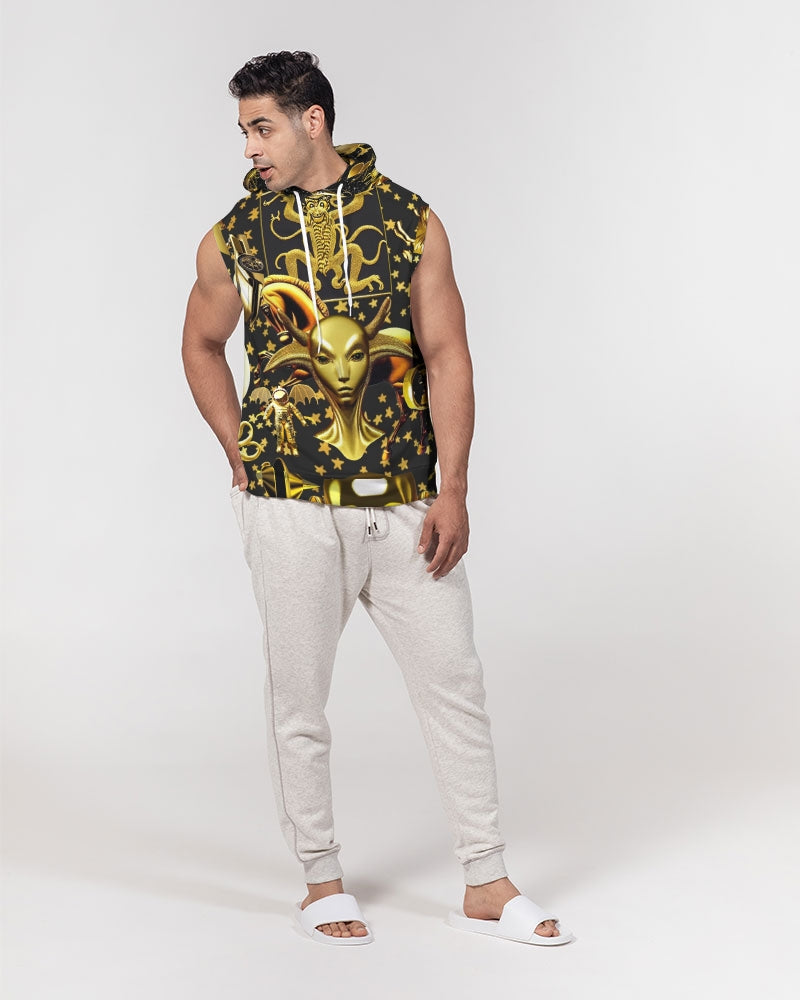 Outer Space Abstrak Men's All-Over Print Heavyweight Sleeveless Hoodie