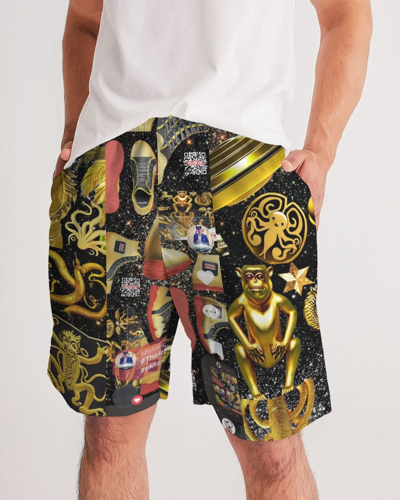 Outer Space Abstrak Men's All-Over Print Jogger Shorts