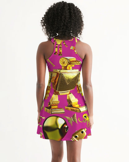 Robotic Abstrak Women's All-Over Print Racerback Dress