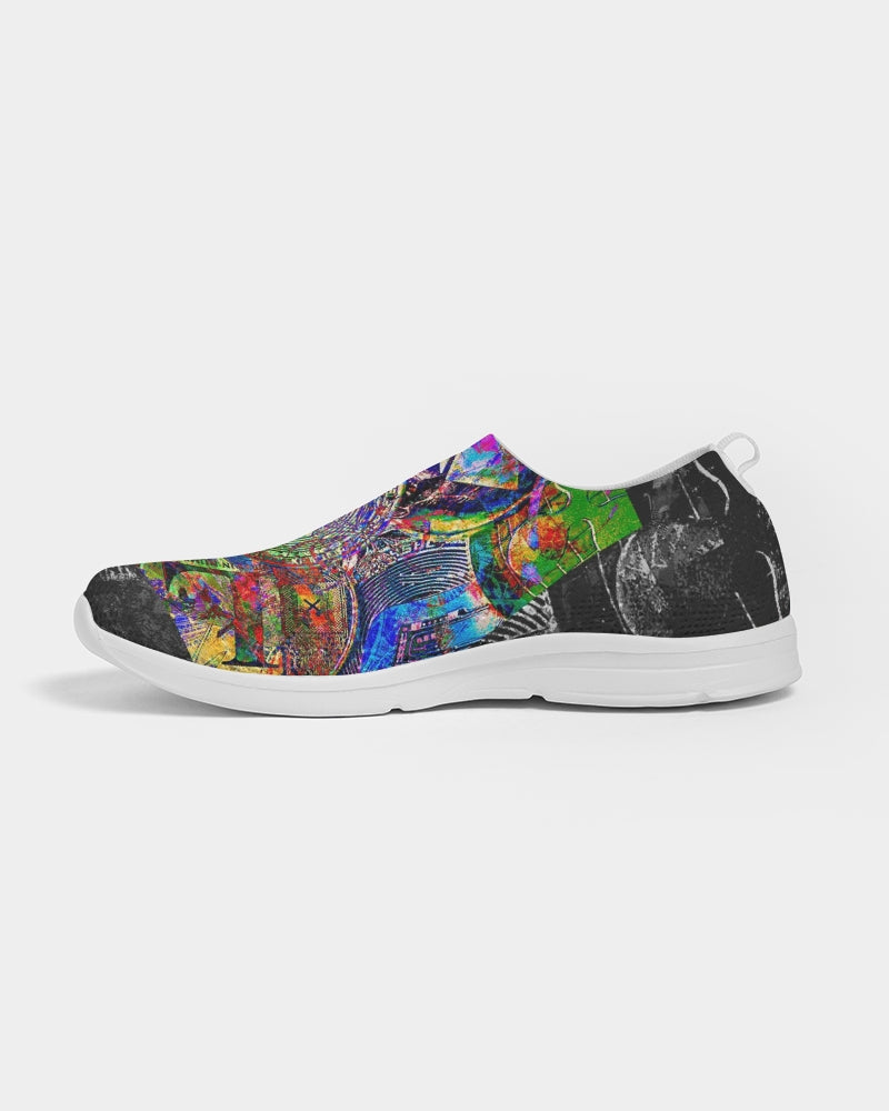 Saddle Serenade Abstract Design Men's Slip-On Flyknit Shoe