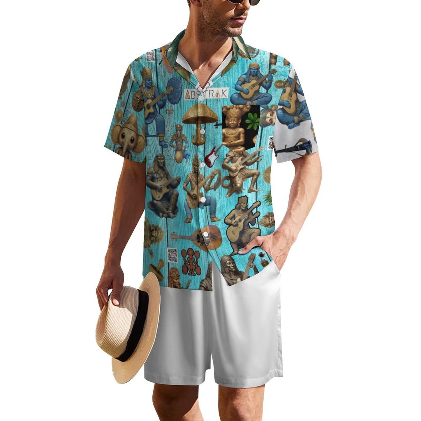 Short Sleeve Shirt and Shorts Set B339D1P (All-Over Printing)