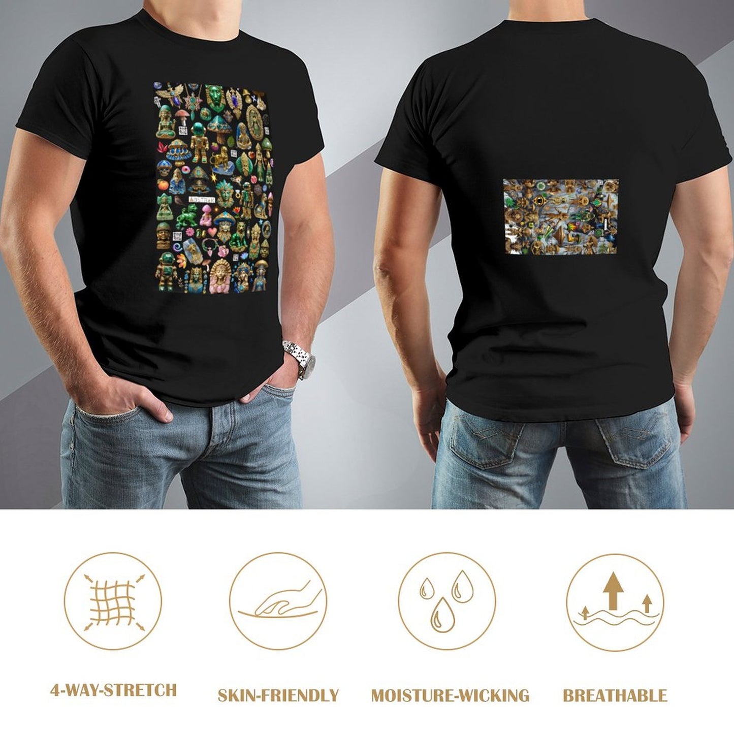 DTG 150gsm Short Sleeve Tshirt Men (High Definition & Dual-sided Printing)