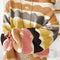 Yellow Wave Striped Balloon Sleeve Drop Shoulder Sweater