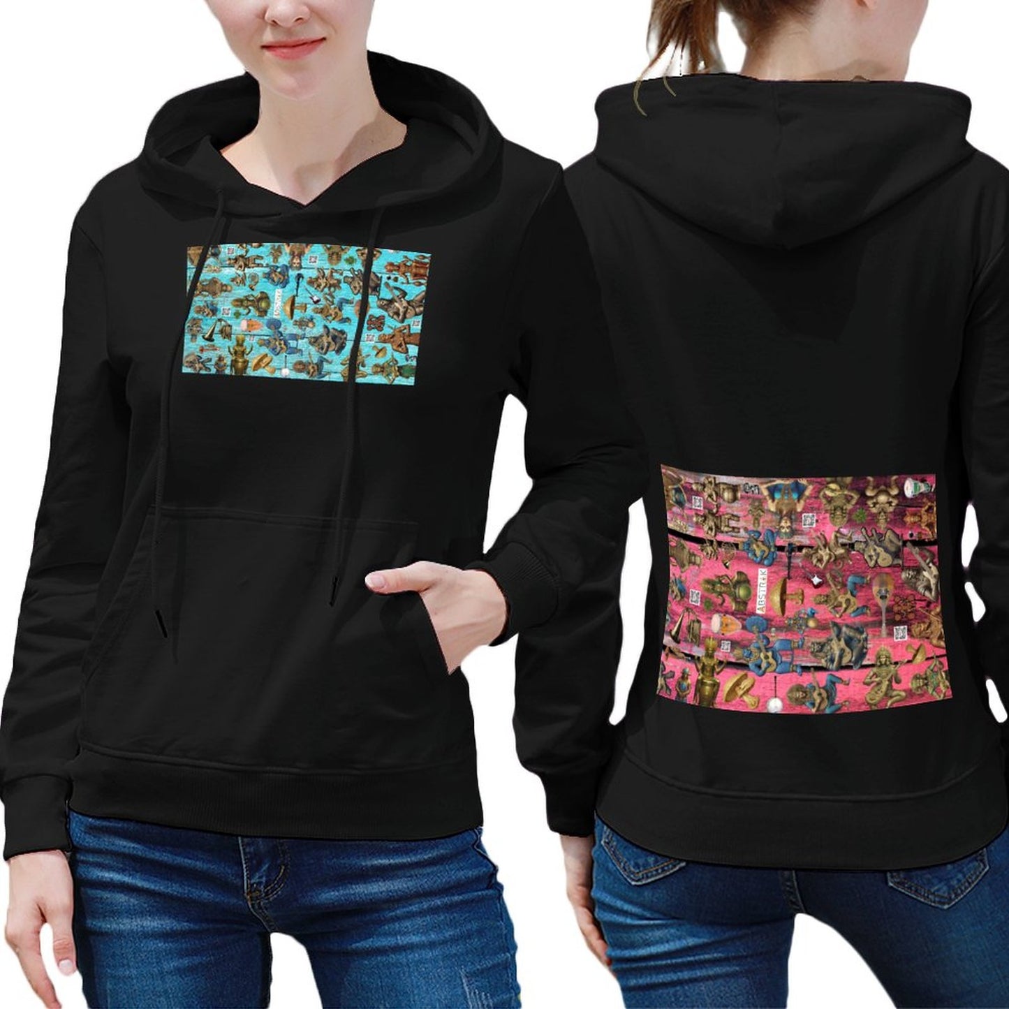 DTG 255gsm Women's Hoodie with Pocket (Dual-sided Printing)