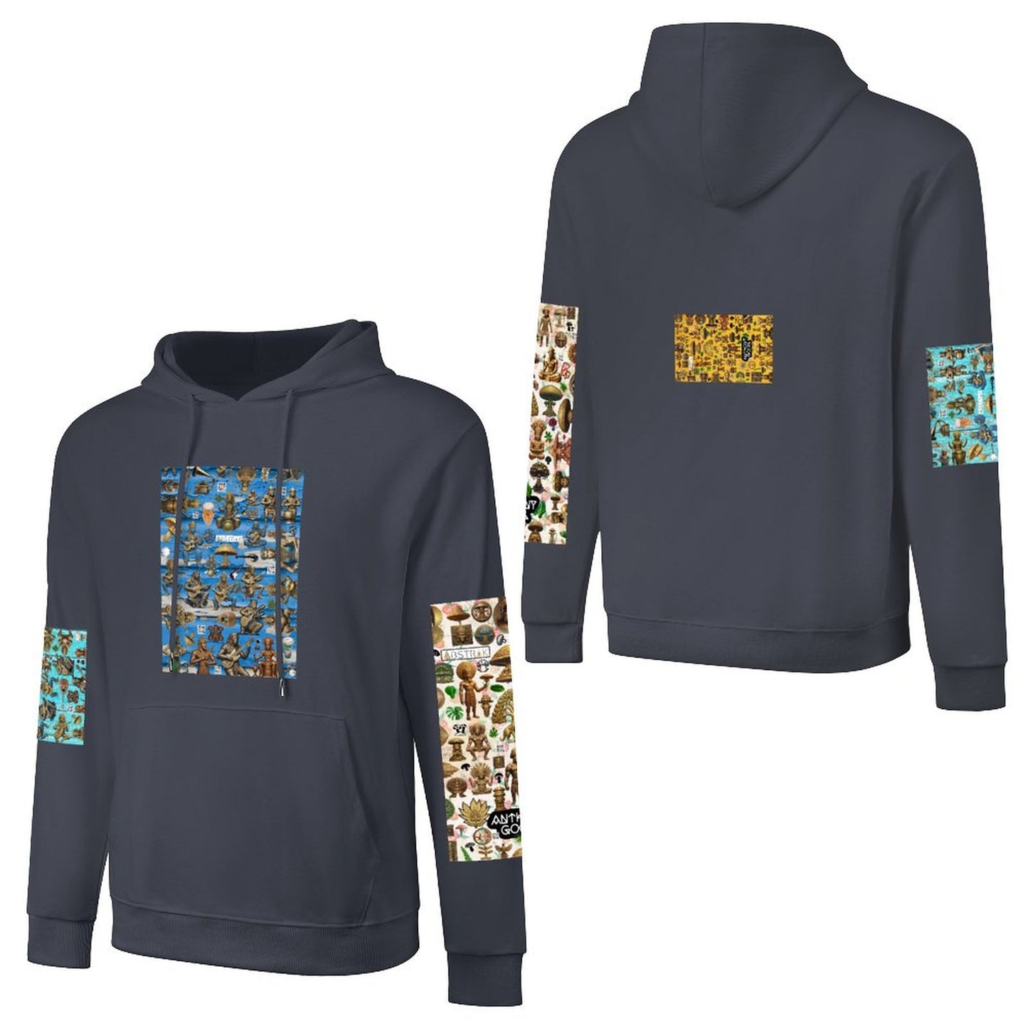 DTF 250gsm Cotton Men's Hoodie with Pocket (Dual-sided+Sleeve Printing)