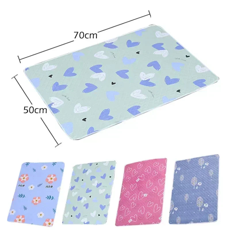 50*70cm Breathable Waterproof Washable Mattress Urine Mat for Baby Cute Cartoon Bed Protector Diaper Bedding Urine Pads Cloth