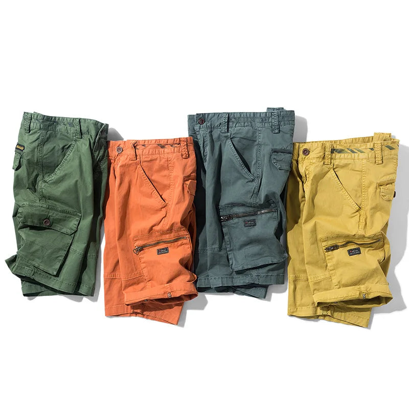 2024 New Spring Summer Men Cargo Shorts Cotton Relaxed Fit Breeches Bermuda Casual Short Pants Clothing Social Cargo Short Men