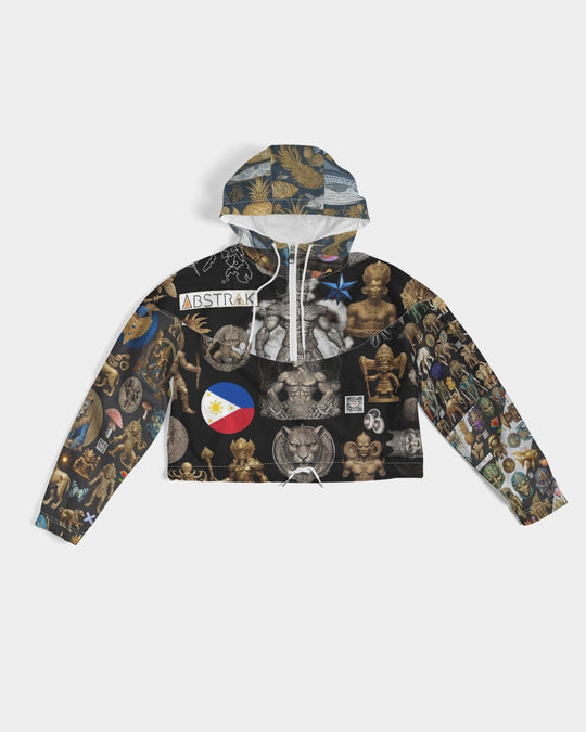 IMG_0540 Women's All-Over Print Cropped Windbreaker