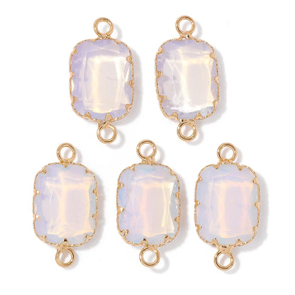 2pcs White Opal Pendants Charms Water Drop Heart Round Square Shape Pendant for Jewelry Making Diy Bracelet Necklace Earrings