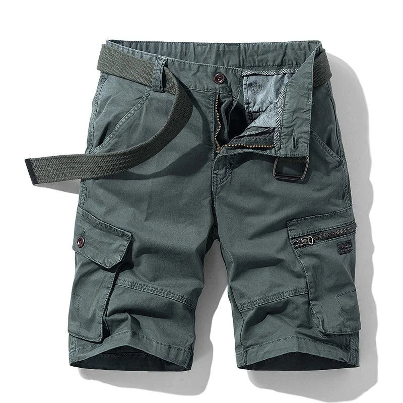 2024 New Spring Summer Men Cargo Shorts Cotton Relaxed Fit Breeches Bermuda Casual Short Pants Clothing Social Cargo Short Men