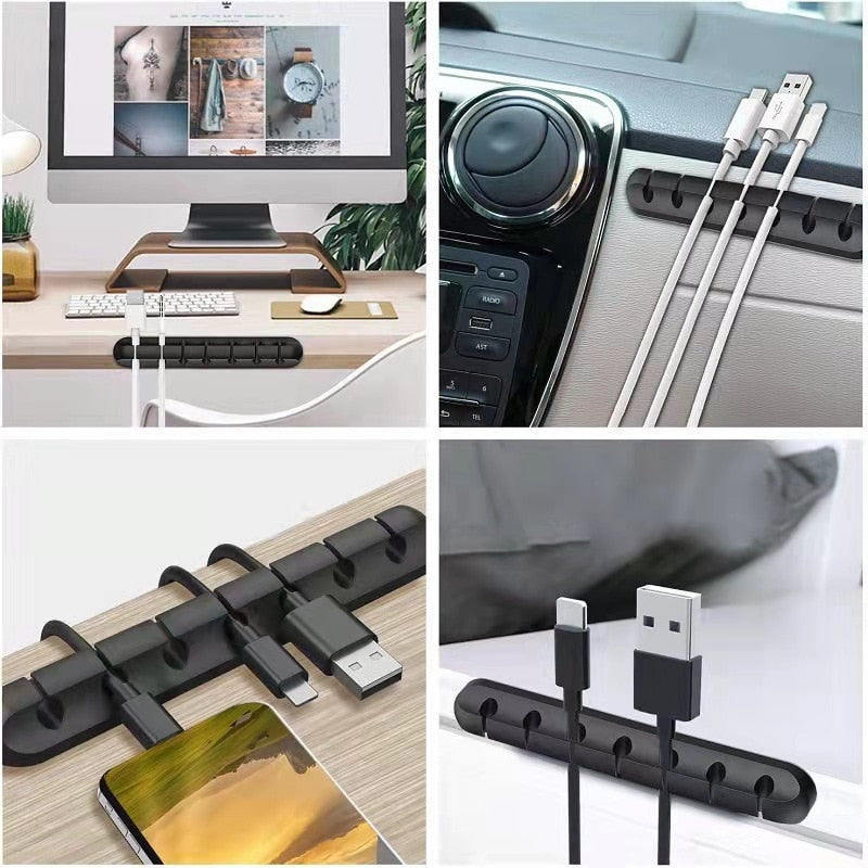 Silicone Desktop Power Cord Wire Storage Cable Cord Holder