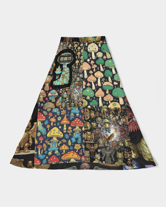 Alien Trendy Abstrak Collection Women's All-Over Print A-Line Midi Skirt