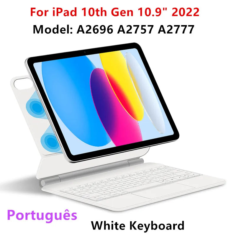 Folio Magic Keyboard For iPad 2022 10 10th Generation 10.9inch Smart Case Portuguese Spanish Hebrew Arabic German keyboard cover