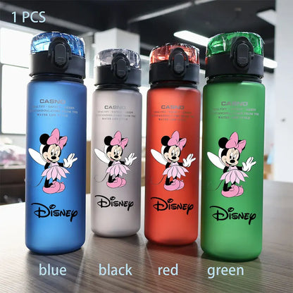 Disney 560ml Water Cup Mickey Mouse Drinking Water Bottle Outdoor Capacity Sports Children Portable Plastic Bottle