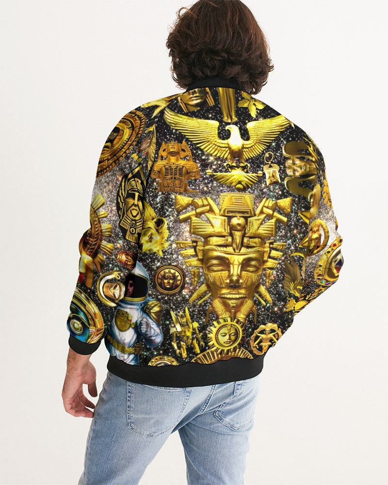 Ancient Abstrak Men's All-Over Print Bomber Jacket