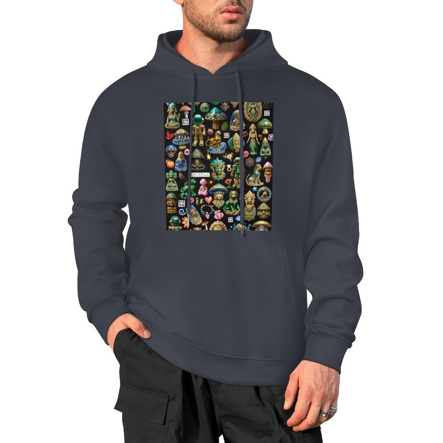 DTF 250gsm Cotton Men's Hoodie with Pocket (Front Printing)