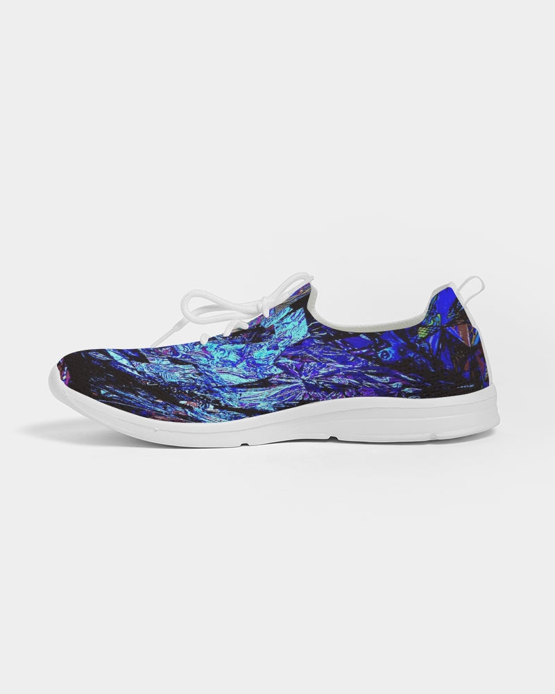 Blue Space Abstract Men's Lace Up Flyknit Shoe