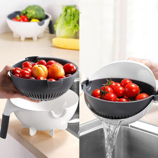 Multi-functional Drain Basket Vegetable Cutter Fruit Kitchen Tools