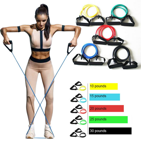 5 Levels  Elastic Band Yoga Pull Rope Elastic Gym Fitness Exercise Tube Band