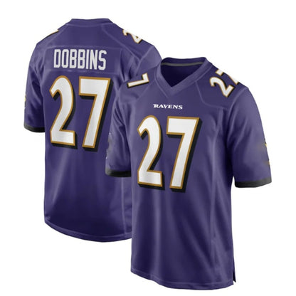 NFL Football Jersey Ravens 27 92 99 Ravens J.K. Dobbins Jersey3D Digital Printed Loose Oversized Men's and Women's Sports Top