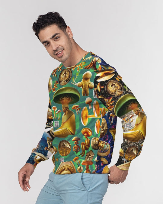 Illustration Abstrak Men's All-Over Print Classic French Terry Crewneck Pullover