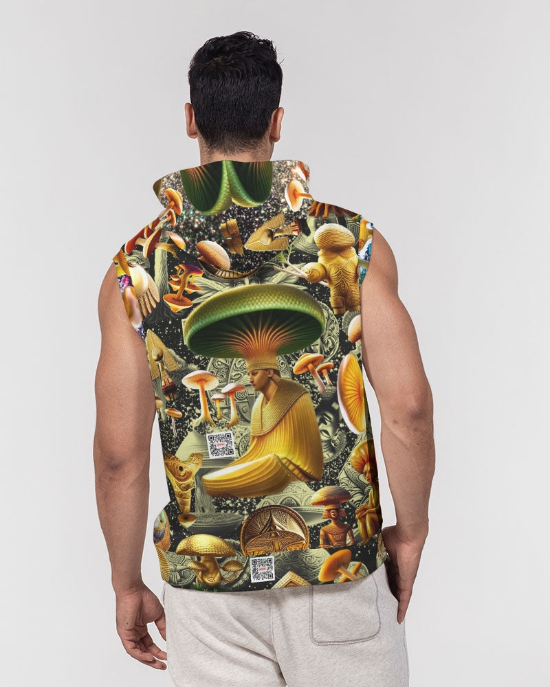 Illustration Abstrak Men's All-Over Print Heavyweight Sleeveless Hoodie