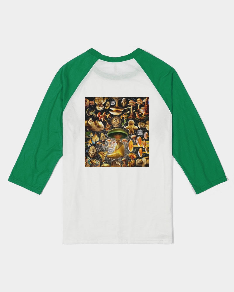 Illustration Abstrak Unisex Three-Quarter Sleeve Baseball Tee | Bella + Canvas