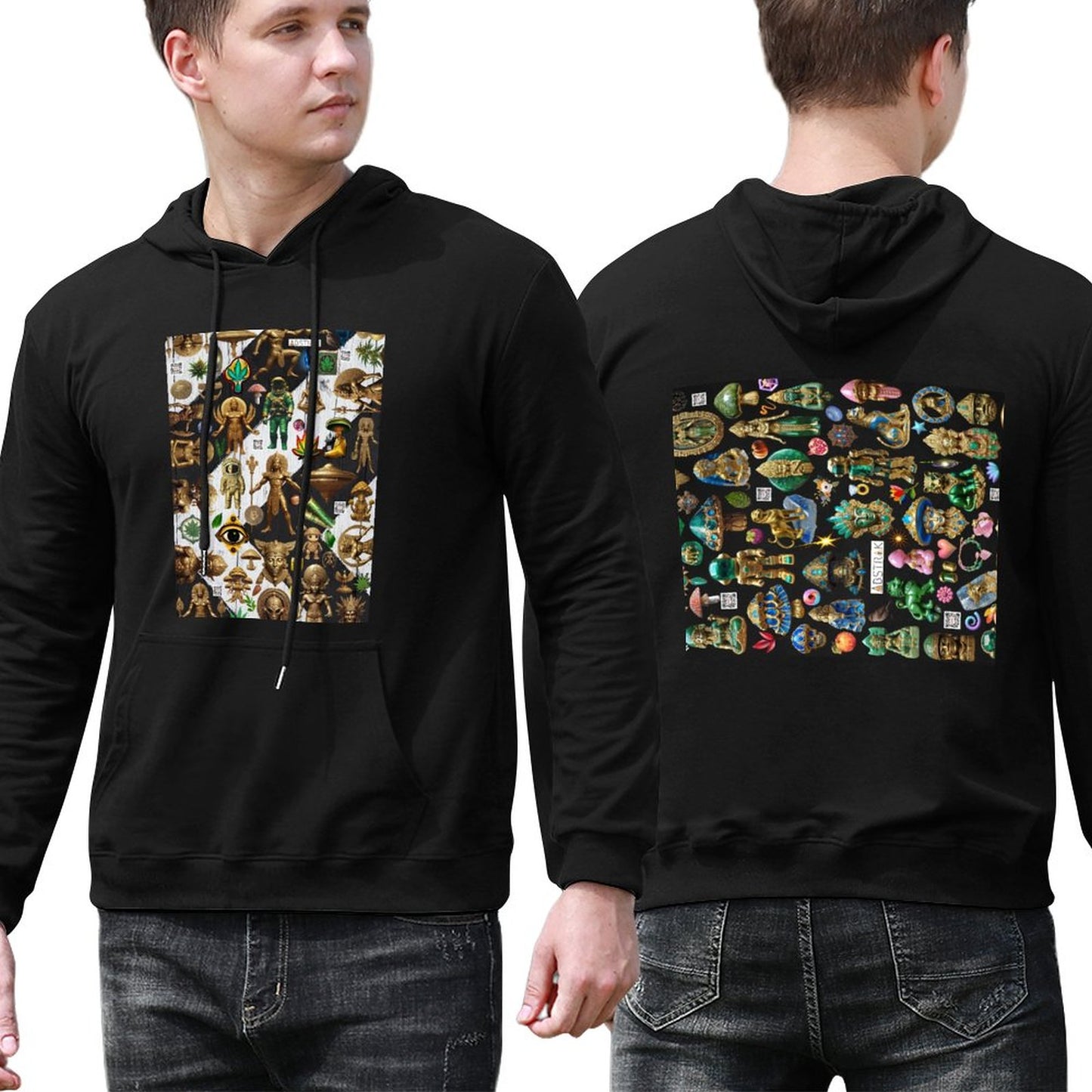 DTG 255gsm Men's Hoodie with Pouch (Dual-sided Printing)