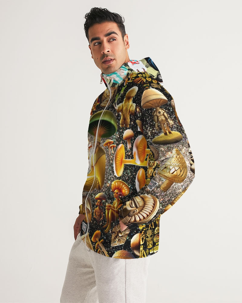 Illustration Abstrak Men's All-Over Print Windbreaker