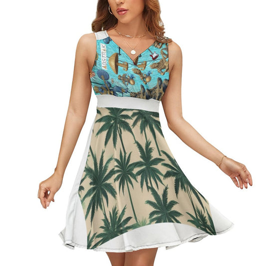 Sleeveless High Waist Dress NZ022 (All-Over Printing)