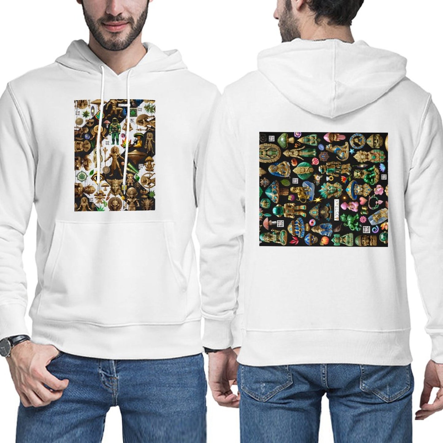 DTG 255gsm Men's Hoodie with Pouch (Dual-sided Printing)