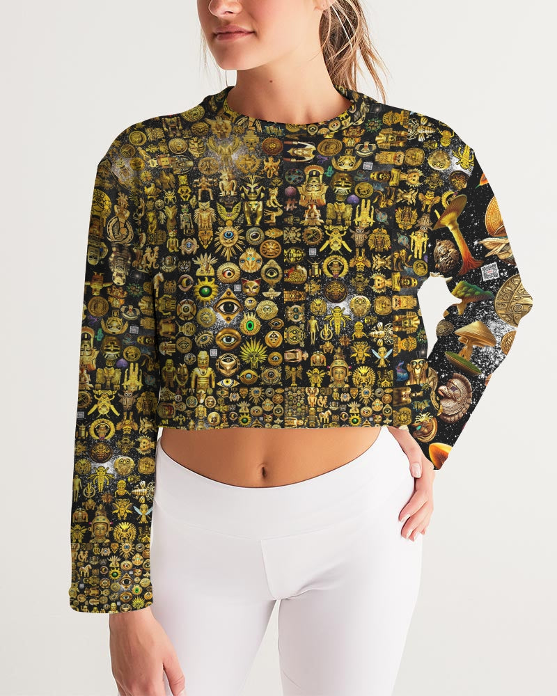 Nature Abstrak Women's All-Over Print Cropped Sweatshirt