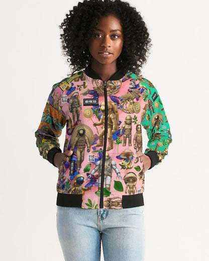 Ancient Abstrak Collection Women's All-Over Print Bomber Jacket