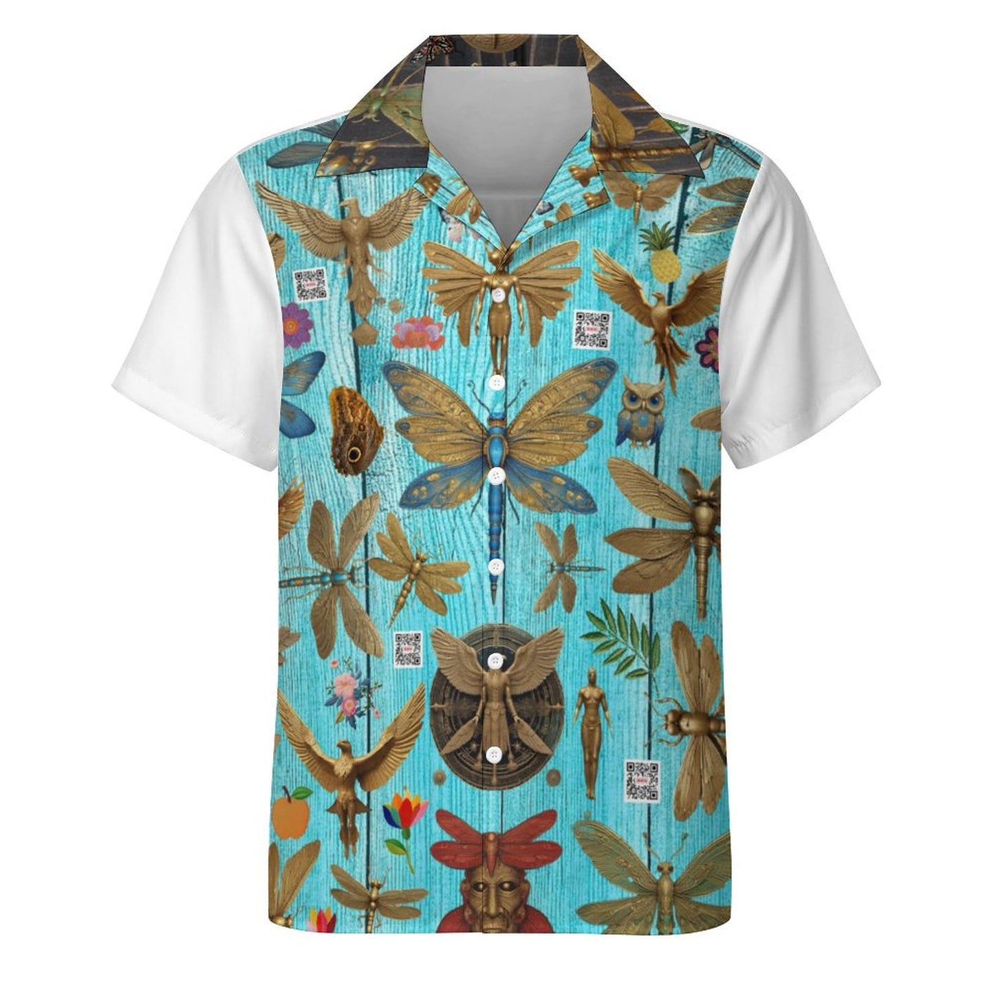 Men's Short Sleeve Hawaiian Print Shirt with Cuban Collar AY006 (All-Over Printing)