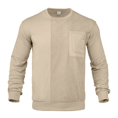 Patchwork Round Neck Men's Casual Sweatshirt