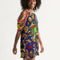 Eye and Face Abstrak Women's All-Over Print Open Shoulder A-Line Dress