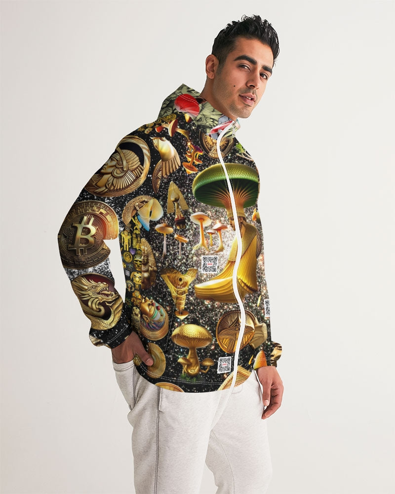 Illustration Abstrak Men's All-Over Print Windbreaker