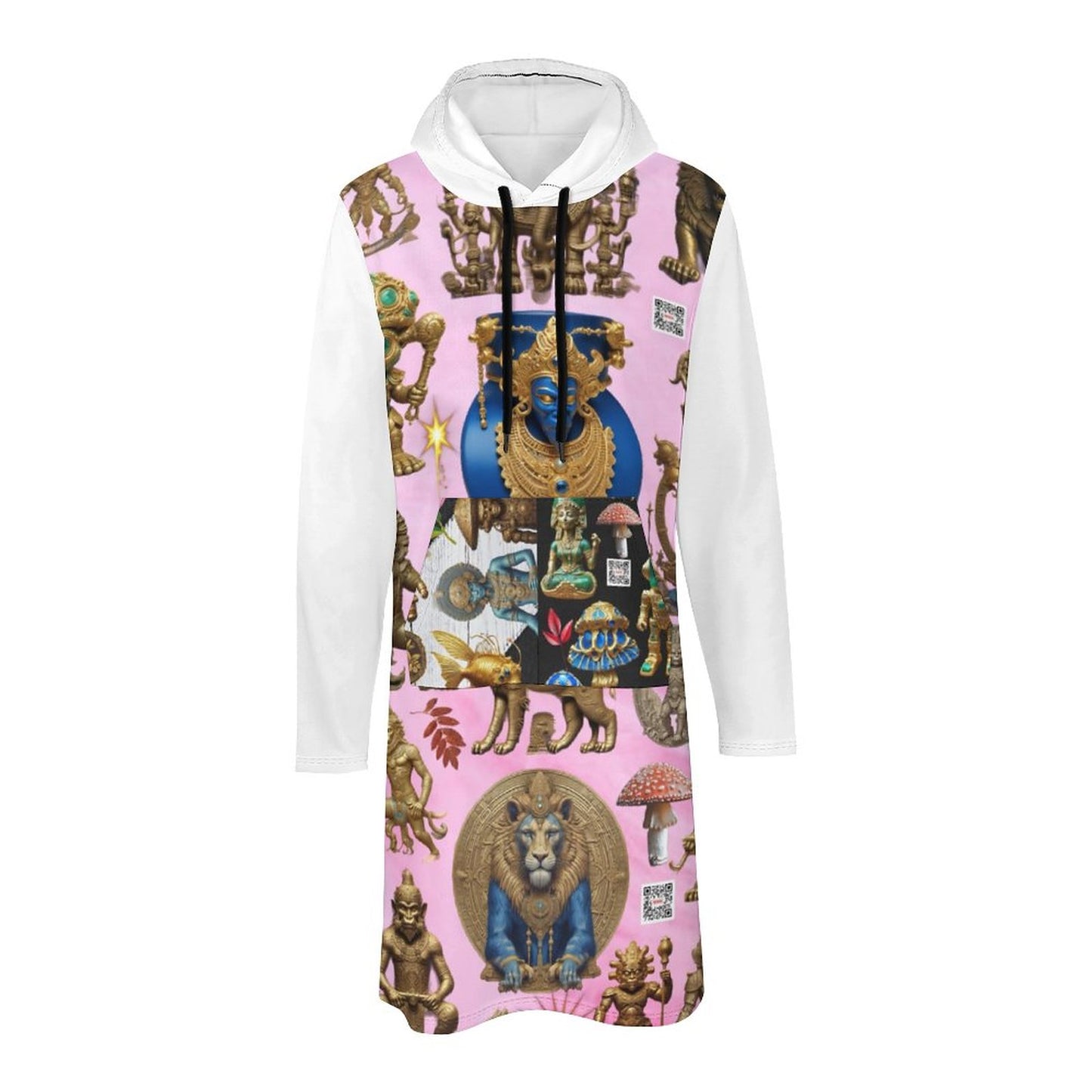 230gsm Long Sleeve Hoodie Dress DS003 (All-Over Printing)