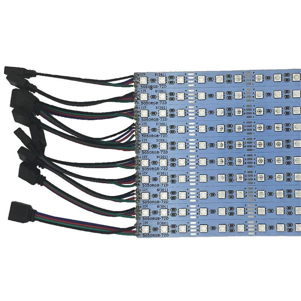 100pcs 100cm 12V 24V RGB LED Hard Strip 5050 RGB Rigid Bar Strip Red Green Blue 72 leds/m