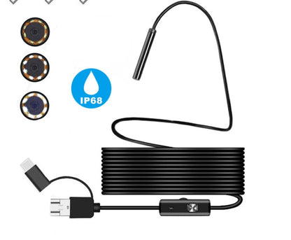 Endoscope 3 In 1 USB Micro USB Type-C Borescope Inspection Camera Waterproof For Smartphone With OTG And UVC PC