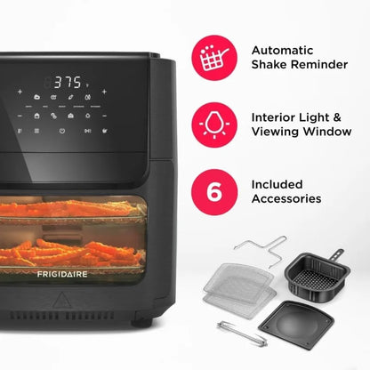 5 in 1 Large Air Fryer Toaster Oven Combo - 12.6 Qt Total Capacity, 3.7 Qt Basket - 7 Preprogrammed Recipes, Airfryer