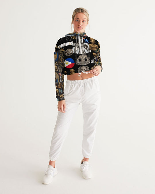 IMG_0540 Women's All-Over Print Cropped Windbreaker