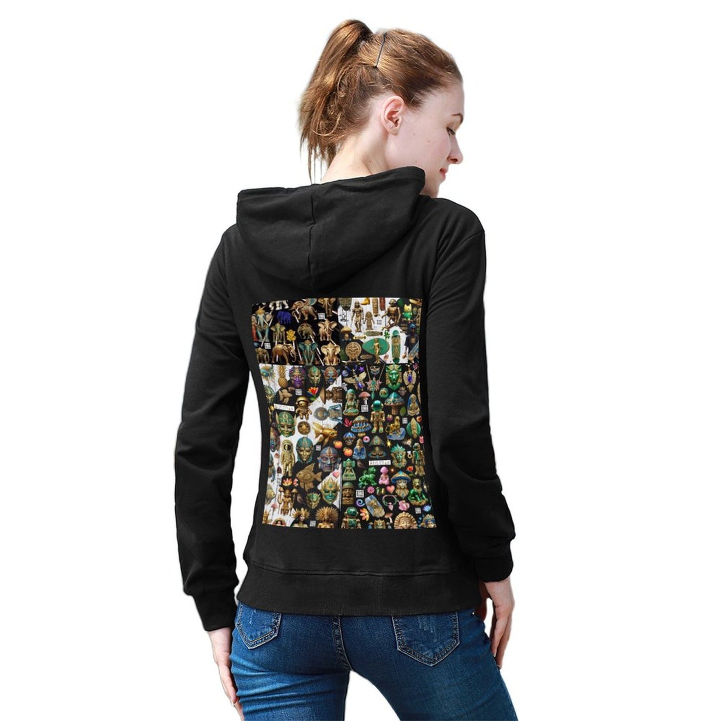 DTG 255gsm Cotton Women's Hoodie with Pocket (Dual-sided Printing)