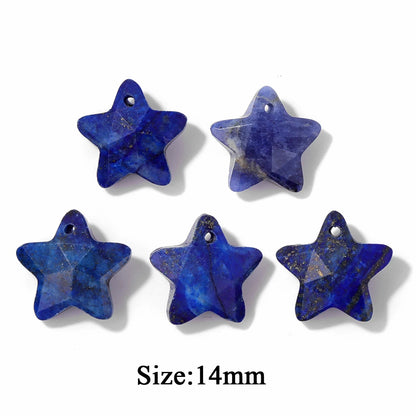 5PCS/lot Lapis Lazuli Stone Pendant Blue Moon Apple Oval Shape Gem Charms For Jewelry Making DIY Necklace Earrings DIY Handmade