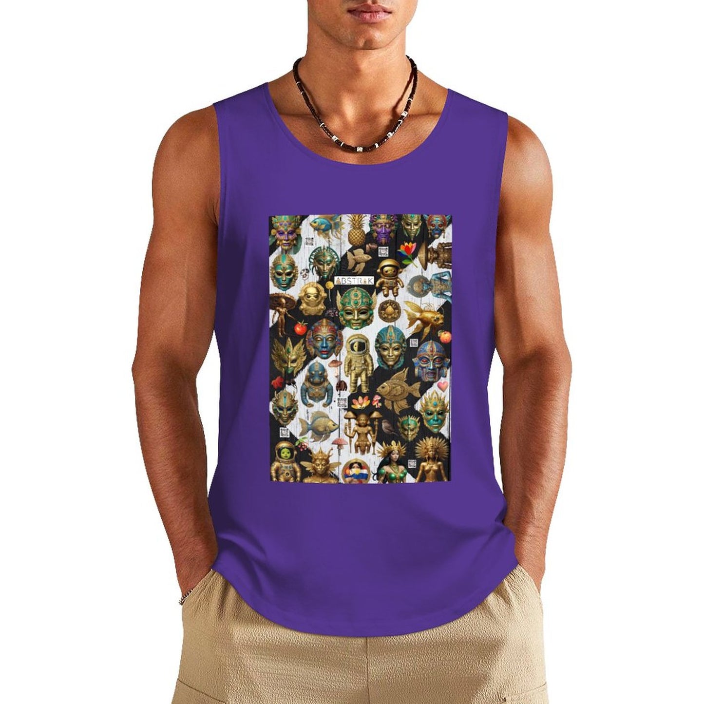 DTF 160gsm Men's Cotton Tank Top BX (Dual-sided Printing)