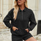 Casual Sweatshirt Suits Lapel Zipper Long Sleeve Top With Pocket And Elastic Shorts Fashion Loose Sports Set Outfits Womens Clothing