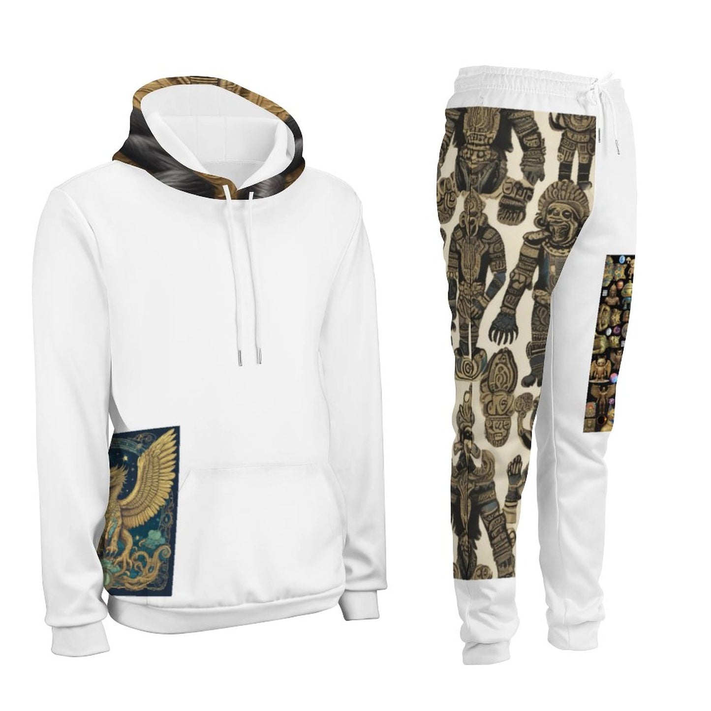 250gsm Imitation Cotton Hoodie & Joggers Set 4T03 (All-Over Printing)