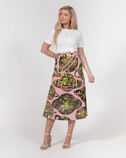 Ancient Abtsrak Women's All-Over Print A-Line Midi Skirt